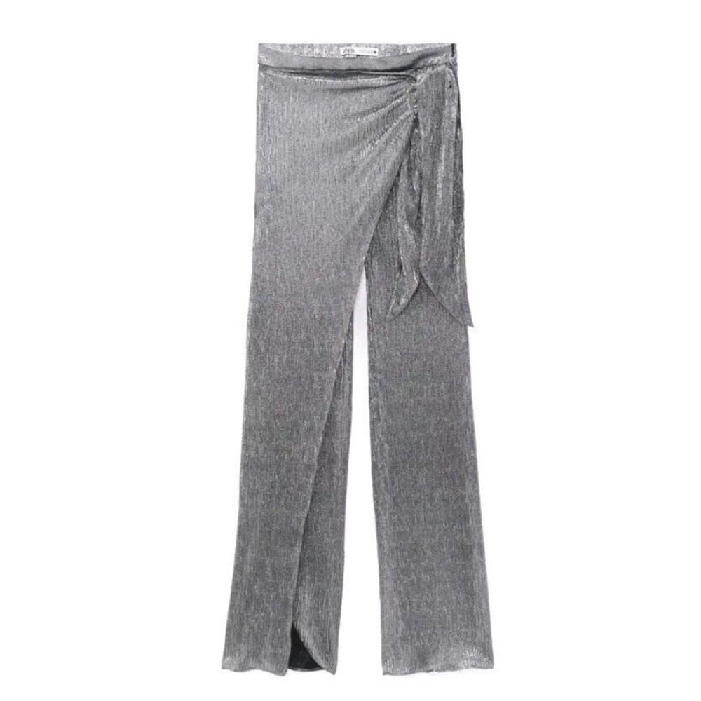 Zara Silver Straight Leg Pants